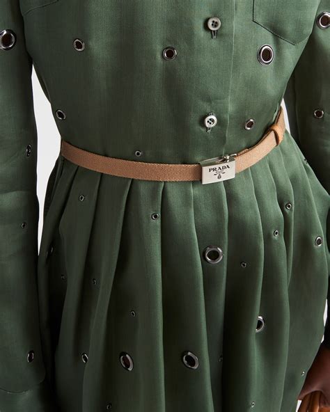 prada green poppy dress|Green Organza Dress With Grommet Embellishment .